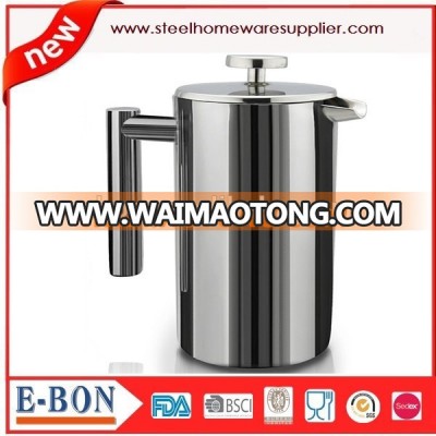 Double wall Stainless steel French coffee press french press 1000ml