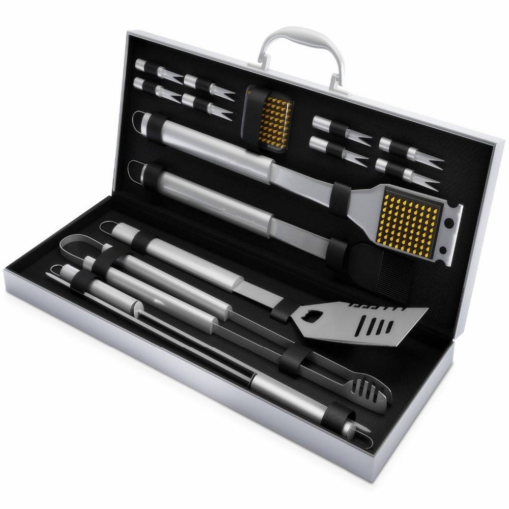 Stainless Steel Bbq Grill Tools Set With 16 Barbecue Accessories Grilling Tools Gift Utensil